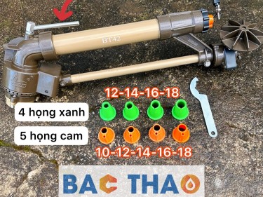 Béc BT42 - béc tưới phun mưa chạy bánh răng lật truyền động 2 trục chống cặn sỏi đá